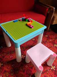 Игровой столик и стульчик с конструктором Pilage 4в1