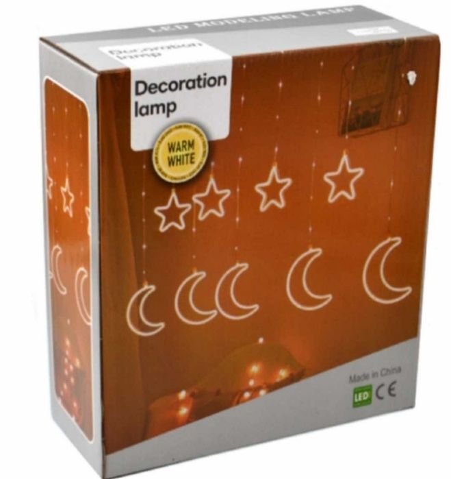 Гірлянда штора неонова Місяць і зірки 150led  Вулична