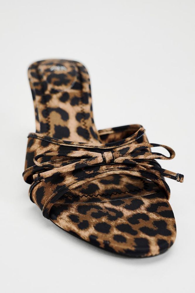 Мюли босоножки zara leopard леопард принт