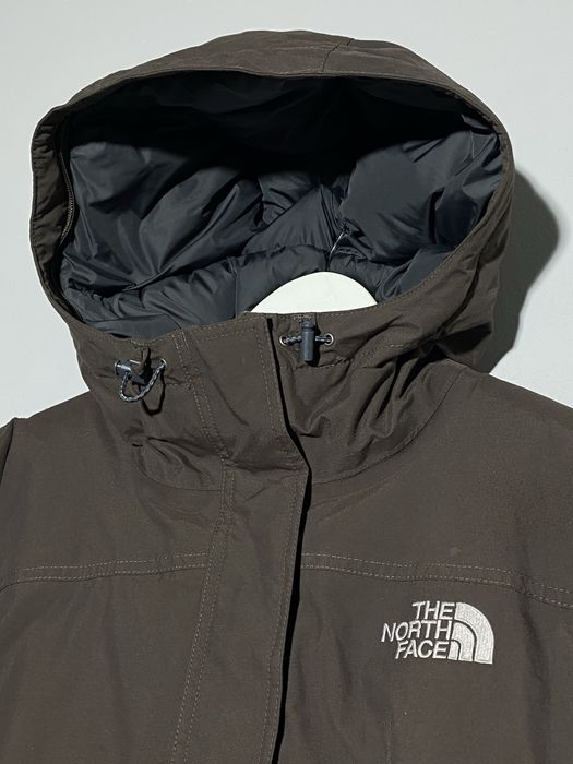 Оригінальна жіноча зимова пухова коричнева куртка The North Face