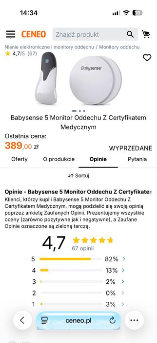 Monitor oddechu Babysense 5