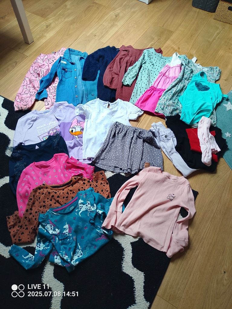 Ubrania dla dziewczynki -122 plus buty