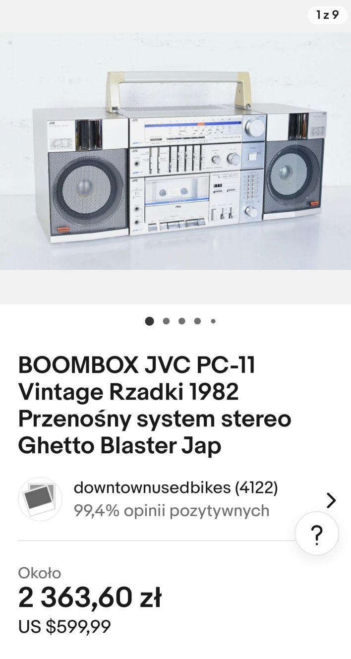 Radiomagnetofon JVC PC-11  system stereo Boombox Pewex PRL