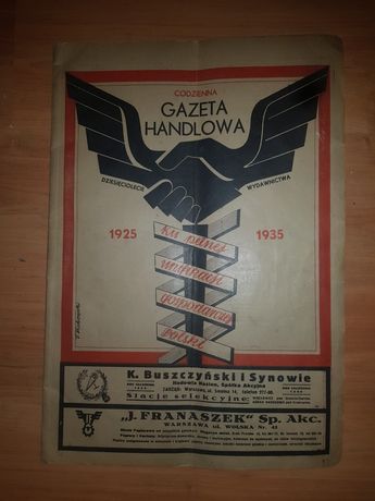 Stara Gazeta przedwojenna 1935 - antyk, zabytek, antykwariat