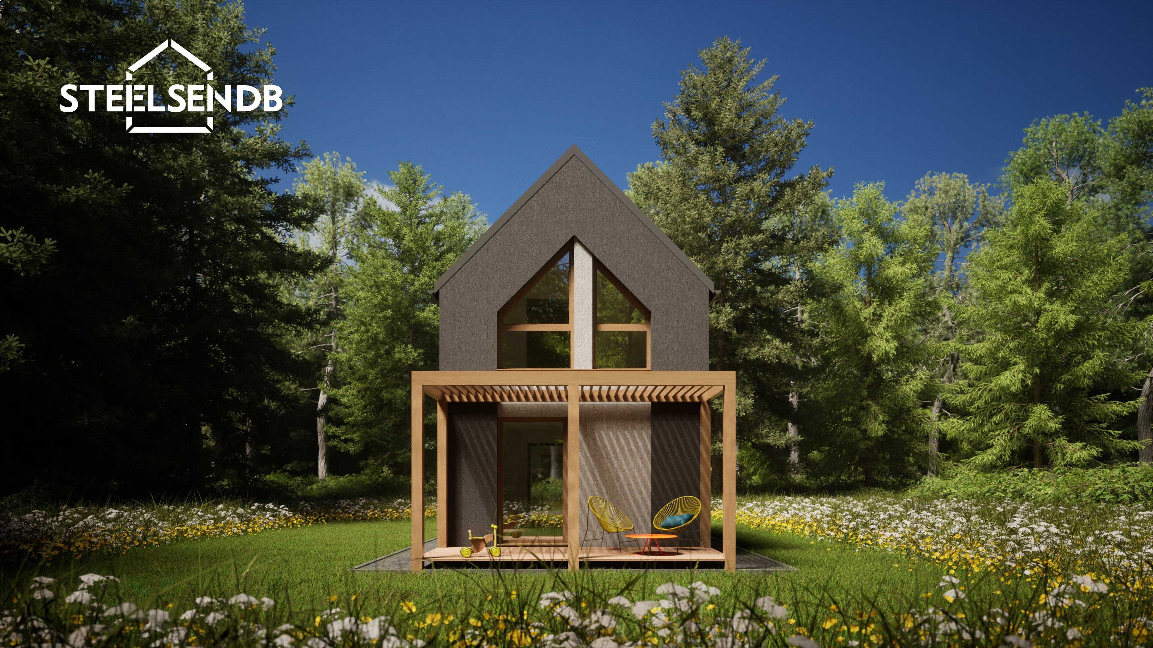 Domek całoroczny STODOŁA na konstrukcji stalowej 47,4m2
