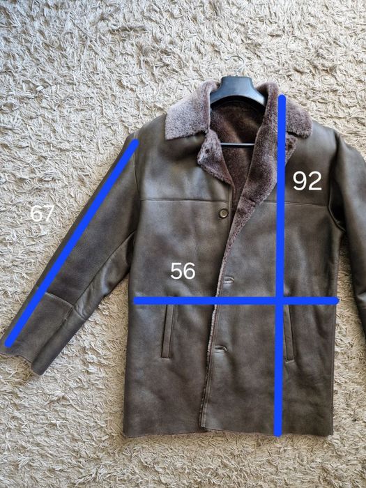 Дубленка чоловіча, зимова куртка, натуральна, шкіра