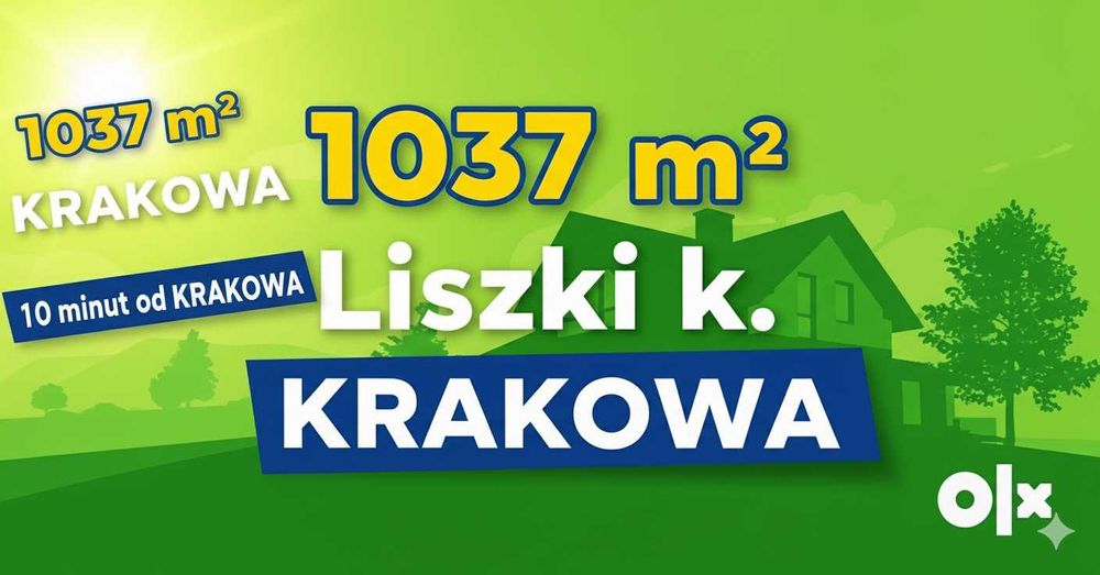 Działka budowlana 10 arów • Kryspinów • 10 min od Krakowa • MEDIA