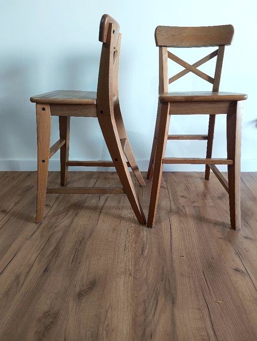 2 krzesła INGOLF IKEA. Dziecięce wysokie