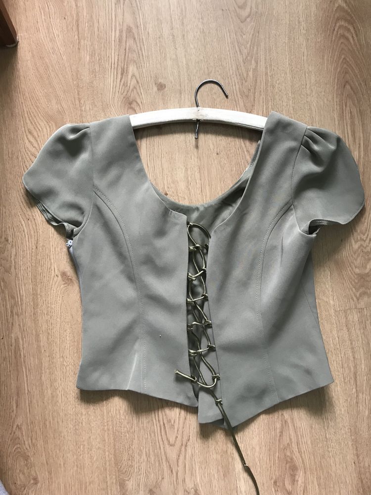 Gorsetowa koszulka khaki