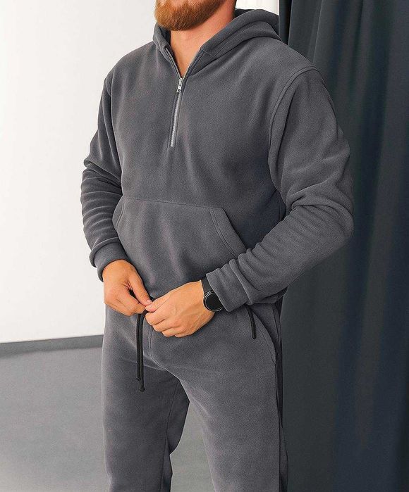 Не кошлатится! Теплый зимний мужской костюм на флисе 3 цвета