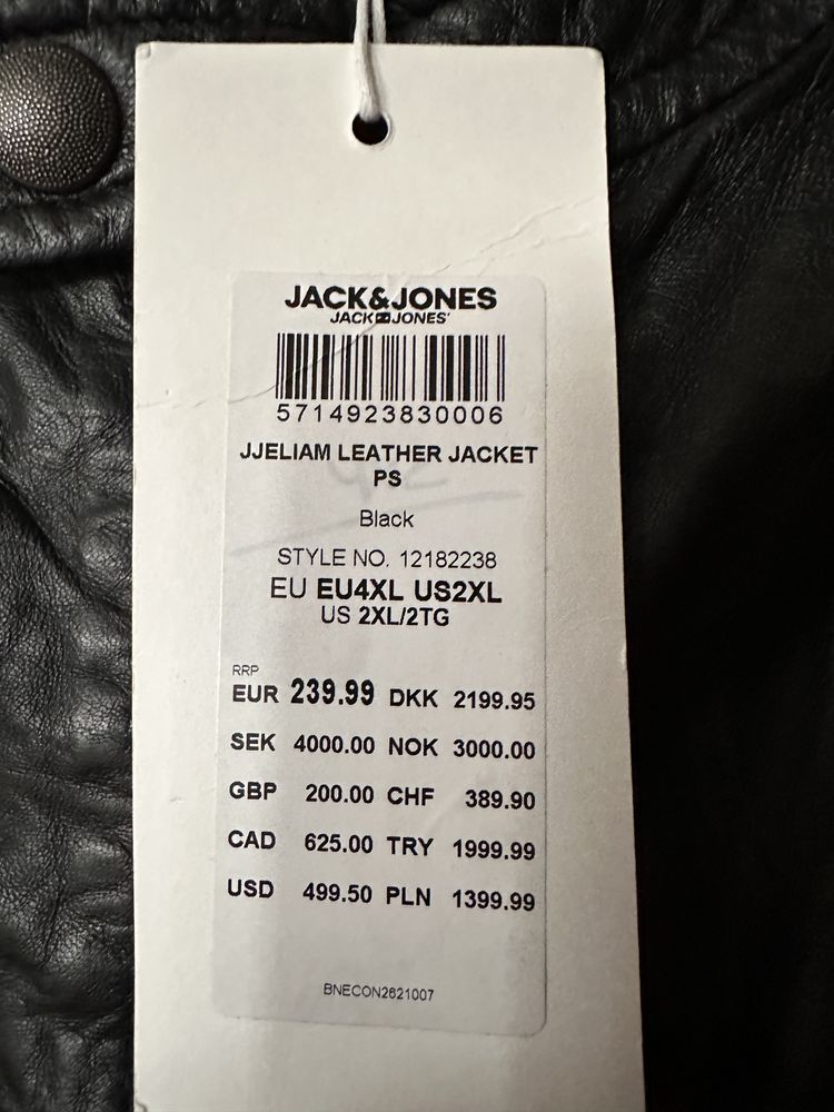 Kurtka męska skórzana 4xl nowa z metką