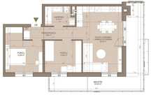 3-pokojowe mieszkanie 61,51 m2 + balkon 24,42 m2