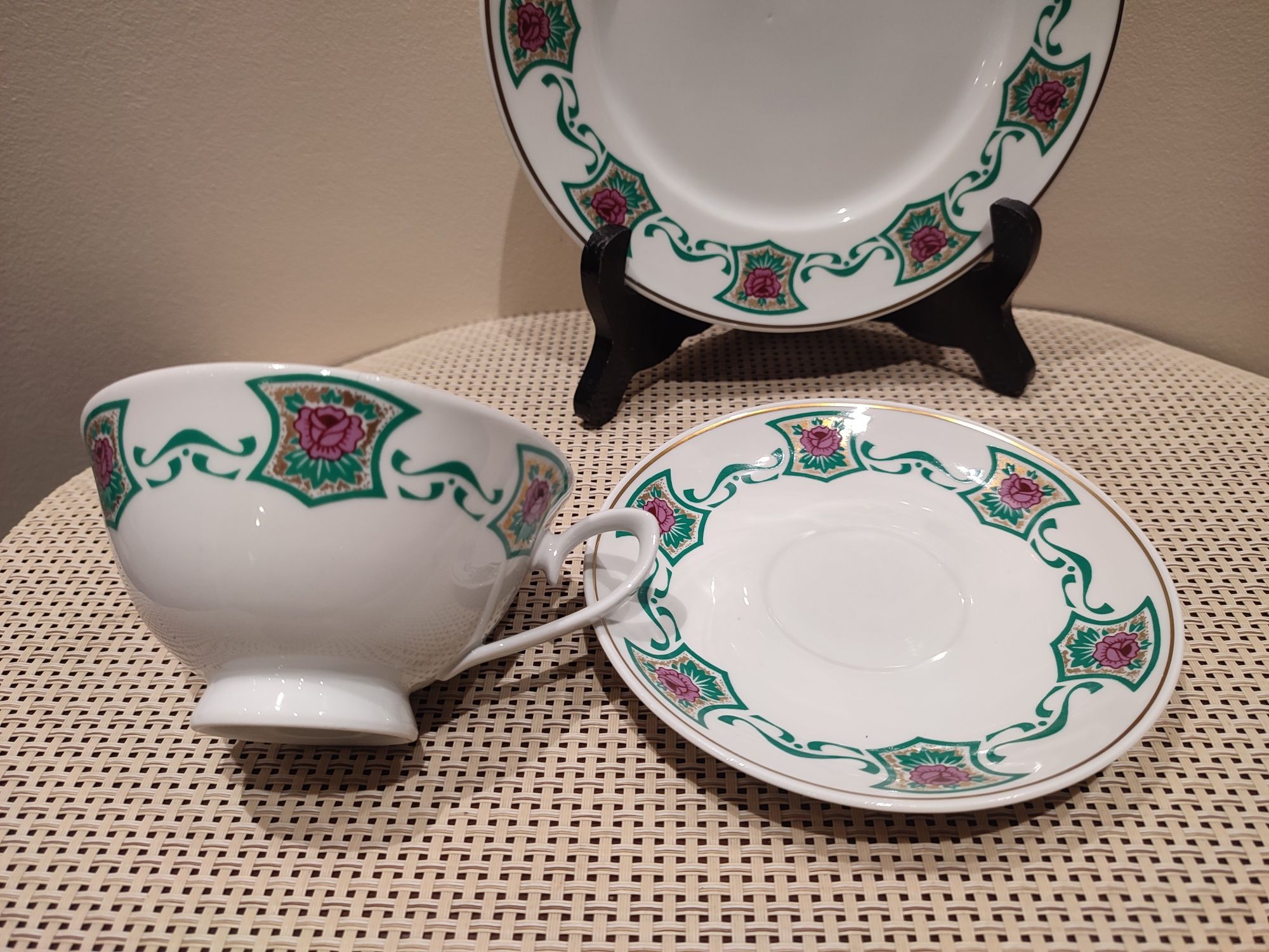 Śliczne stare trio porcelana Lettin