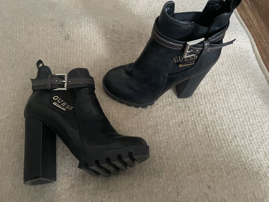 Buty na obcasie czarne 36 rozmiar  ze skorki