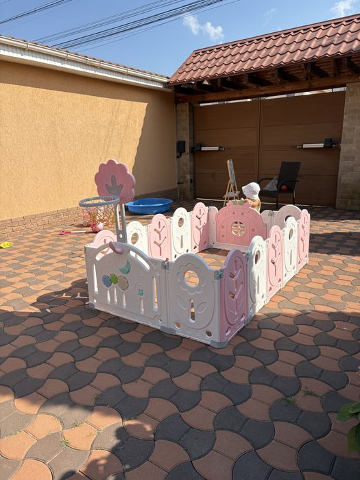 Детский манеж BabyPlayPen Магічний ліс. 165*165*62 см.Розовый.