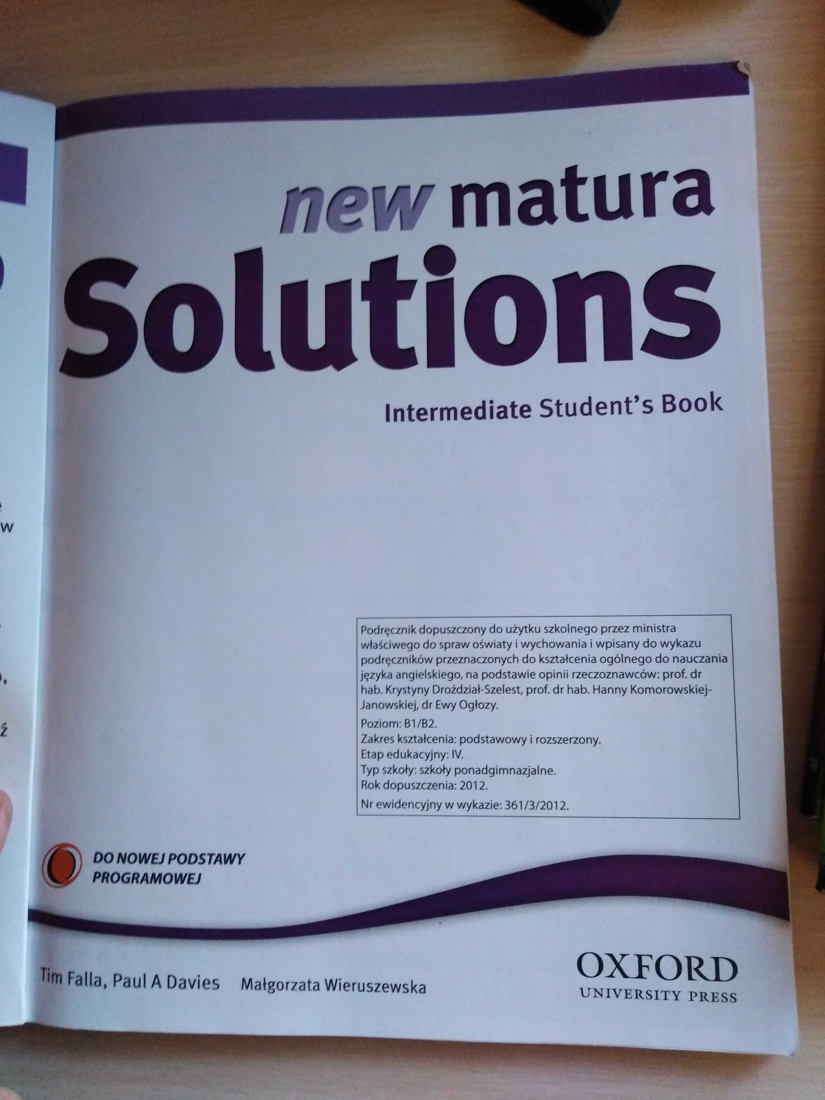 New Matura Solutions Oxford angielski