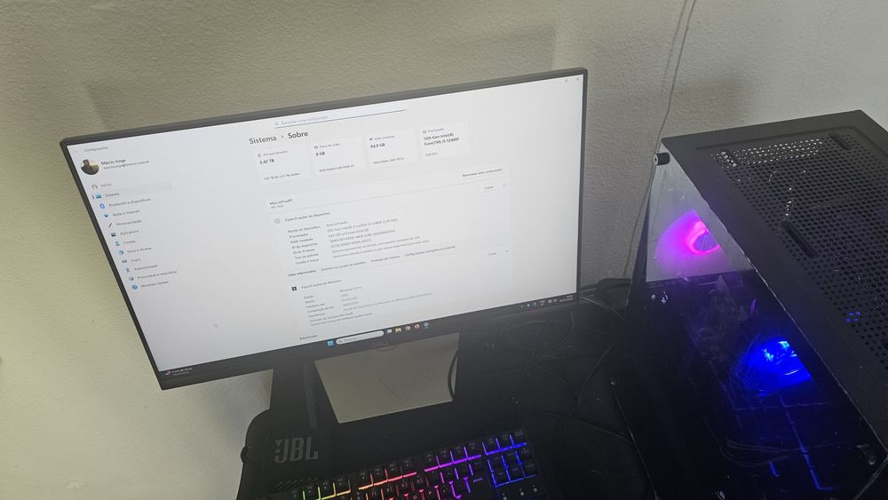 PC Gaming + Monitor Asus Branco | Troco por Portátil Gaming ou iPhone