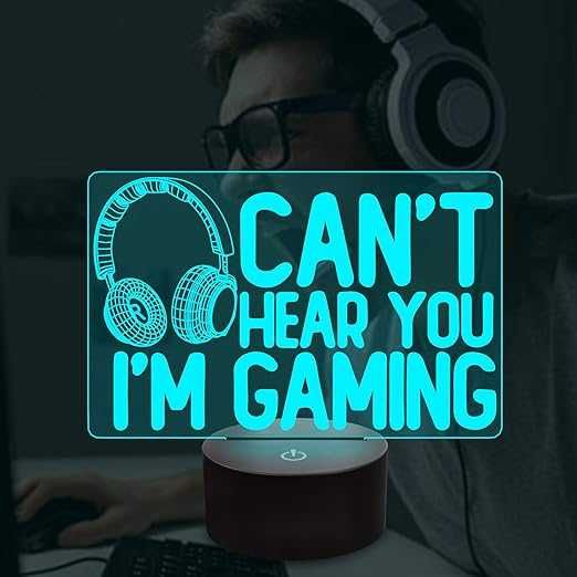 Lampka Led Can't hear you I'm gaming pilot zmiana kolorów