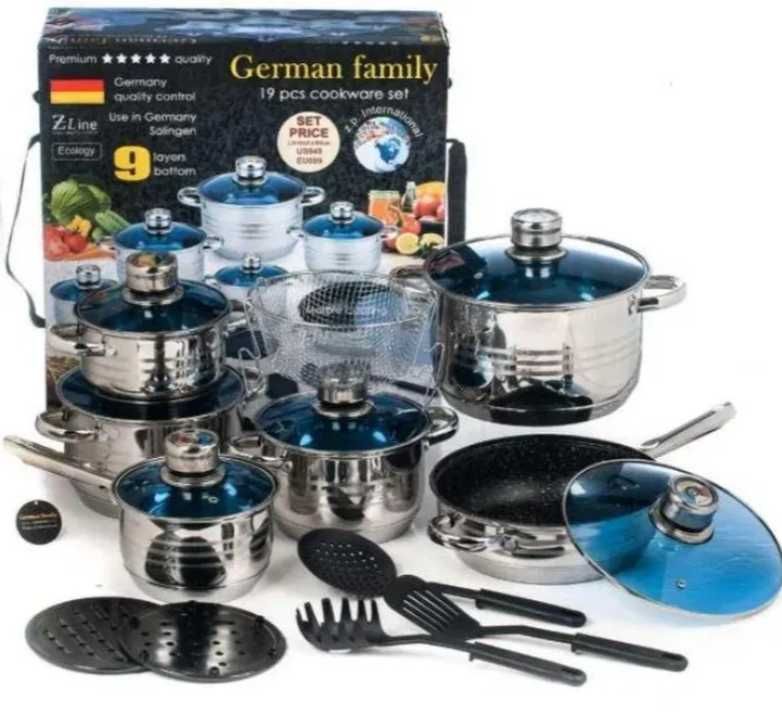 Набор посуды German Family GF-2054 из нержавеющей стали 19 предметов