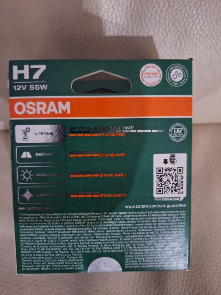 Żarówki OSRAM Ultra Life H7 12V 55W