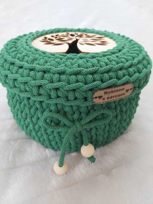 Piękny Koszyk z bawełnianego sznurka