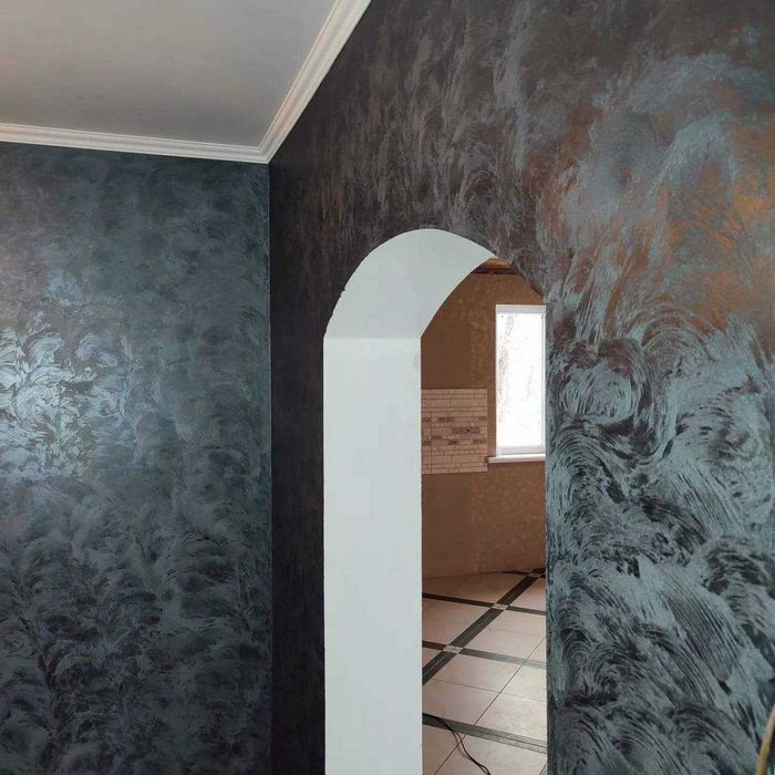 Шпаклювання стін. Фарбування стін. Вкладання плитки. Поклейка шпалерів