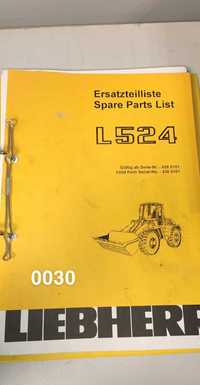 Liebherr L524 ładowarka kołowa katalog części zamiennych DTR