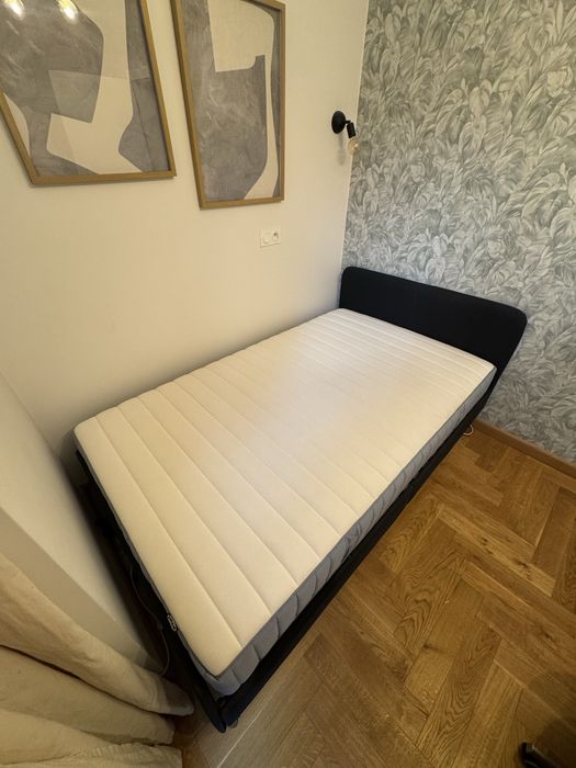 Łóżko z materacem 120x200– IKEA SLATTUM + VALEVÅG