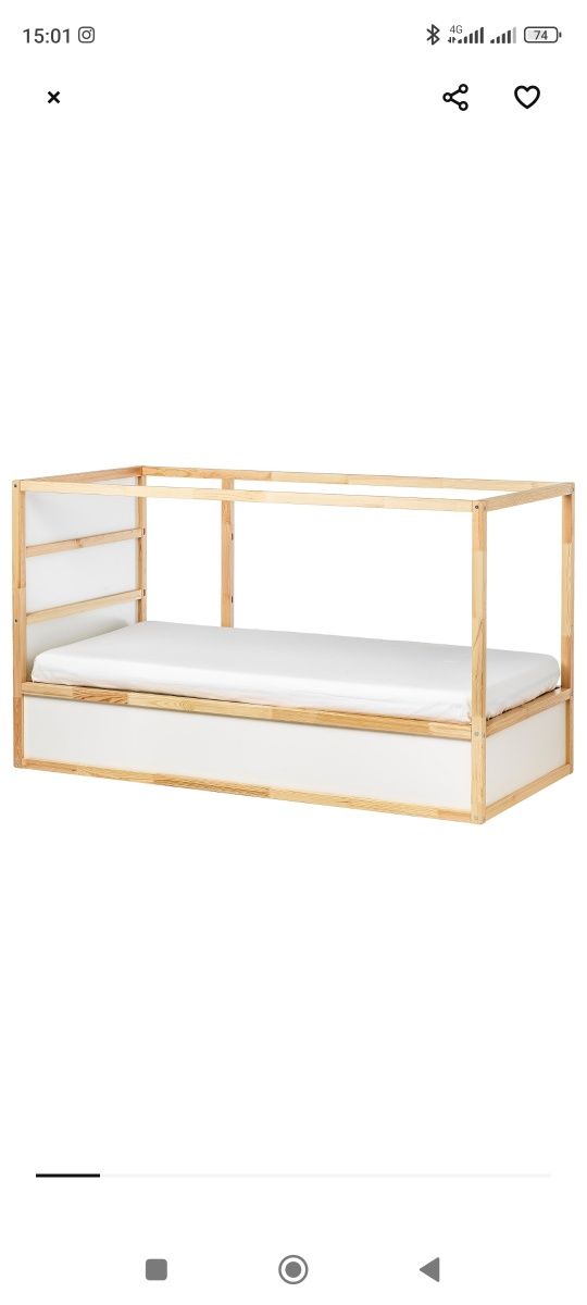 Cama Kura IKEA c/dossel e colchão