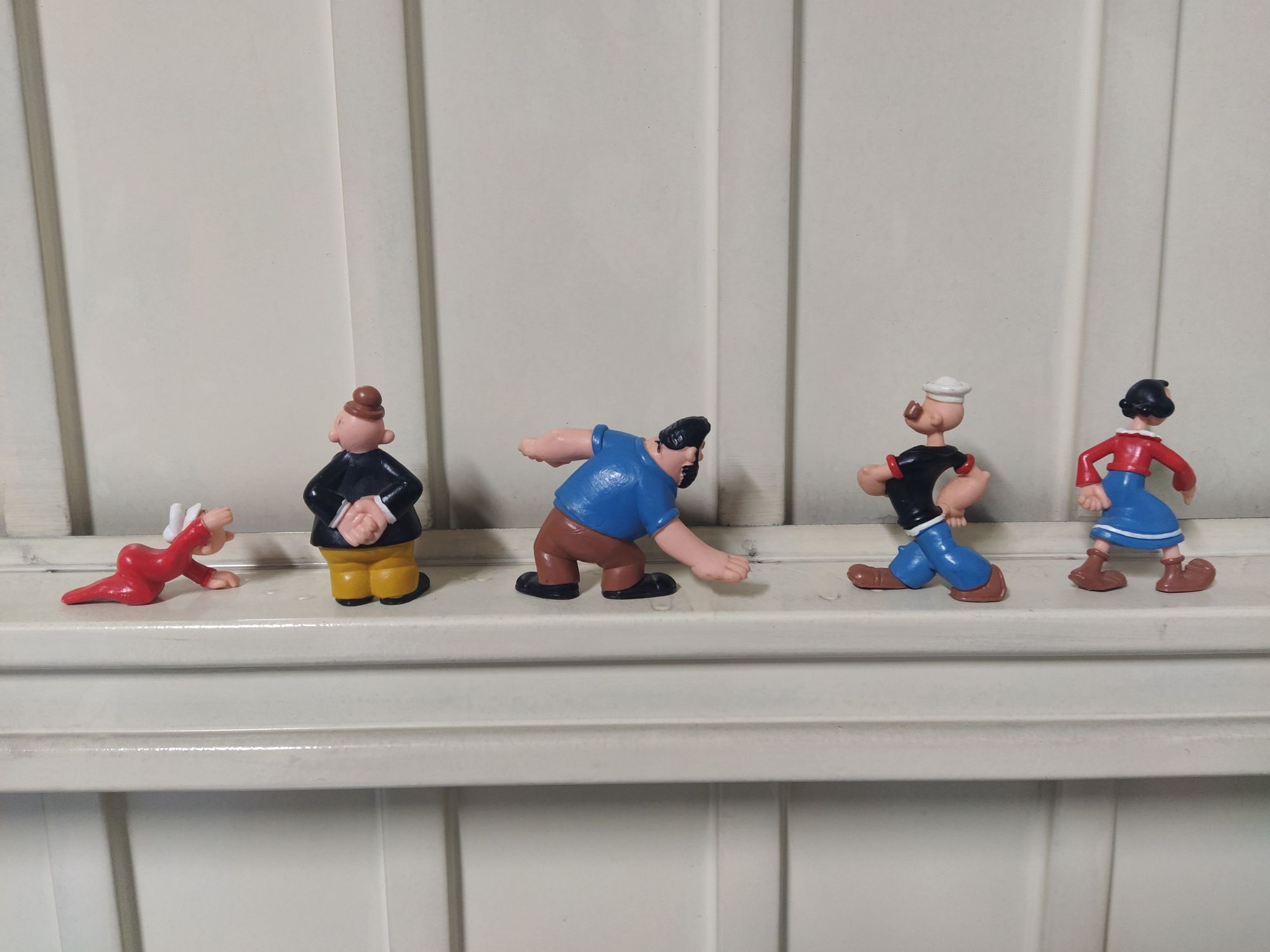 Coleção completa de 5 bonecos PVC da série "Popeye" dos anos 80