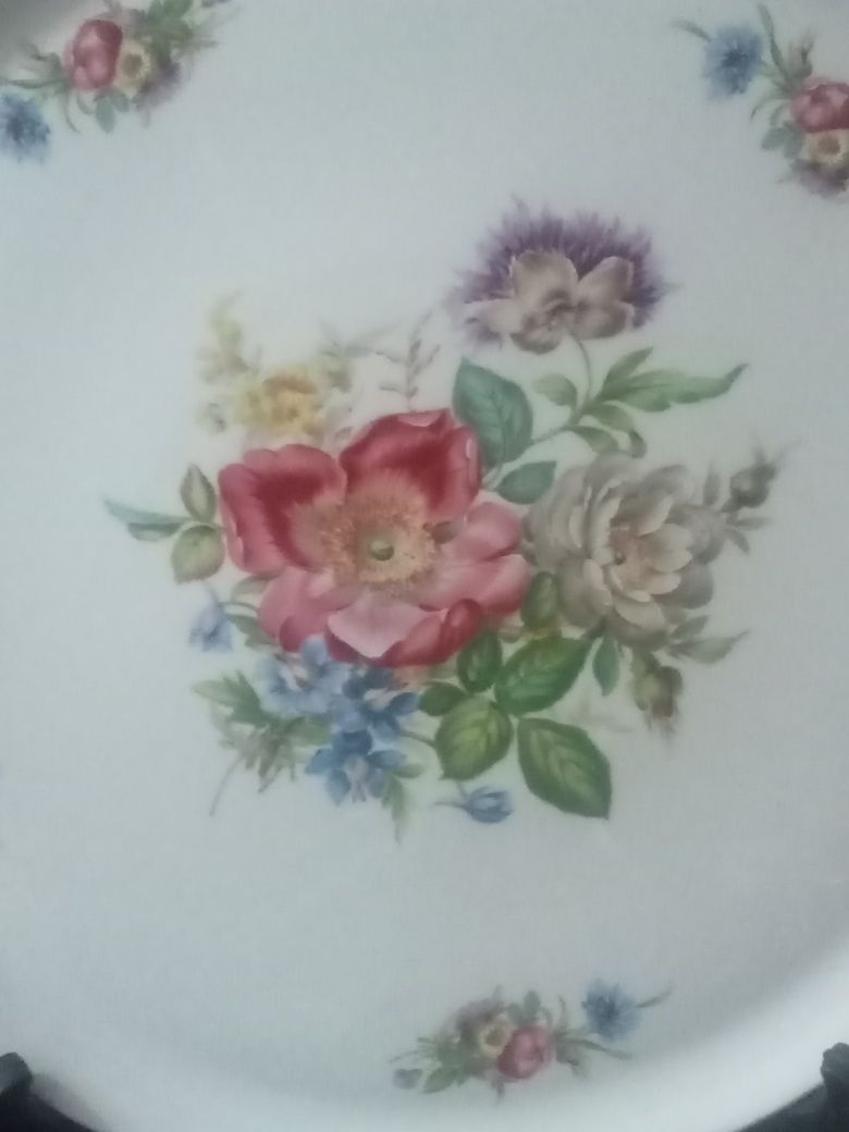 Belo prato de bolo ou outros de porcelana alemã