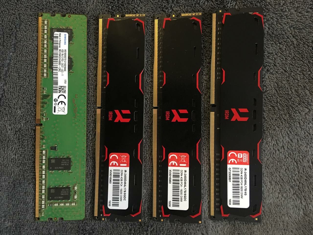 Оперативная память ddr4 2400(3000 в разгоне) 3х4