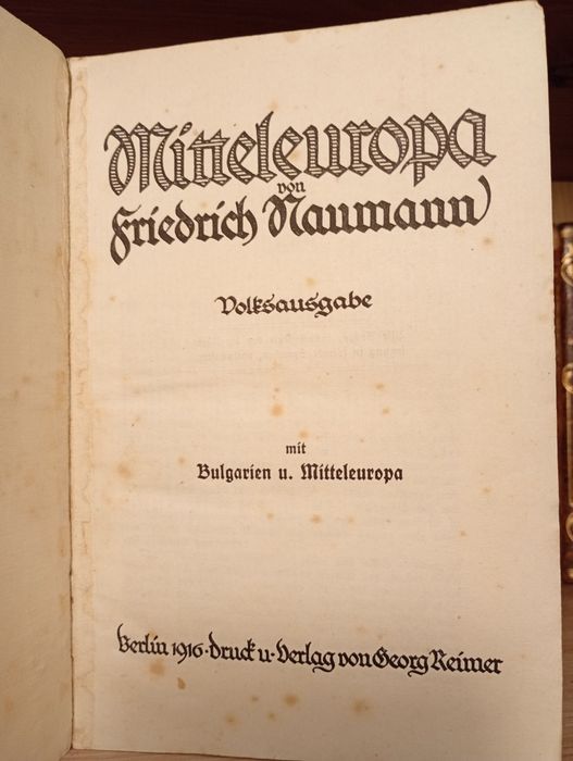 Stara Książka 1916 Mitteleuropa - Federalizm - Cesarstwo Niemieckie -
