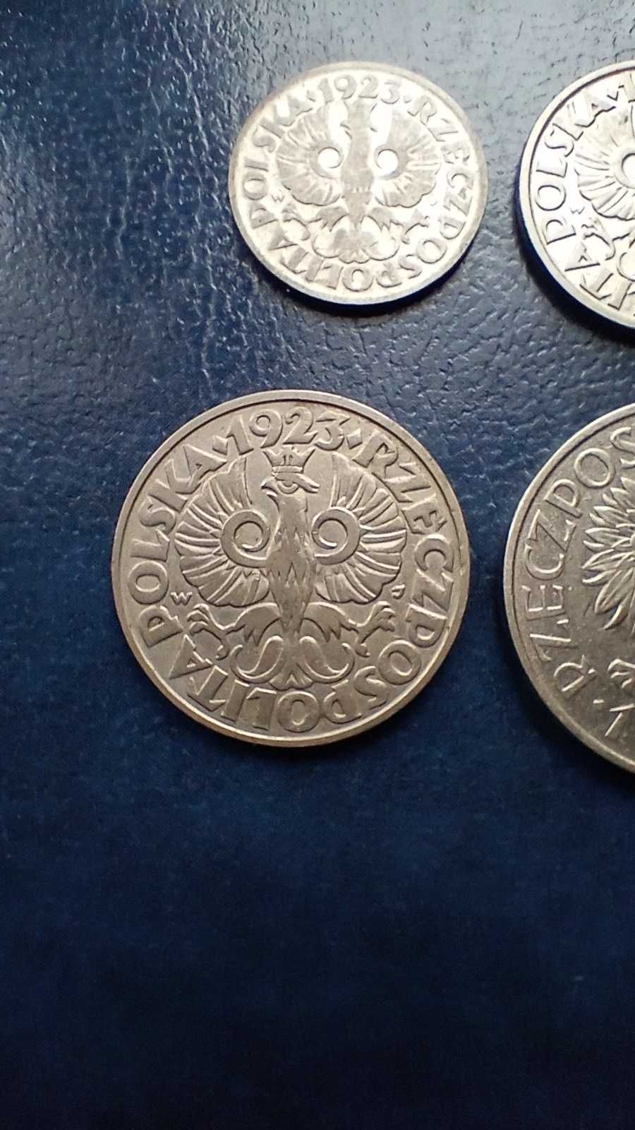 Stare monety Zestaw 4 monet 10 gr 20 gr 50 gr 1923 i 1 zł 1929 2RP