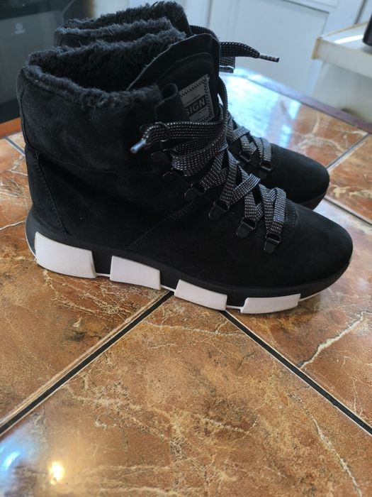 Шкіряні зимові жіночі ботинки, черевики 39 розмір ( устілка 26 см)