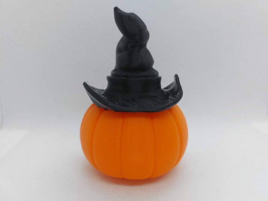 Dynia z kapeluszem czarownicy, 3D, Halloween, dekoracja stojąca