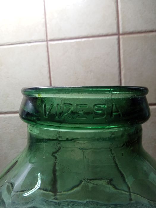 VIRESA stara butla szklana z szerokim otworem