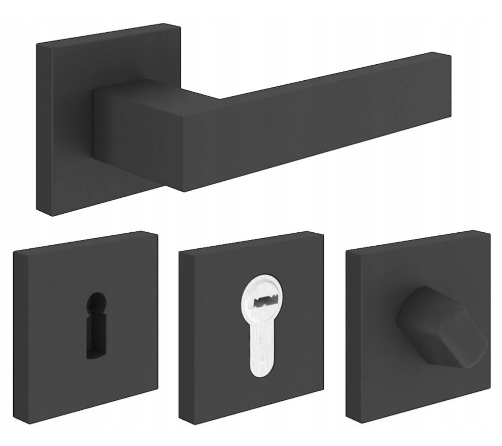 Klamka drzwiowa kwadratowa Tenorio czarna