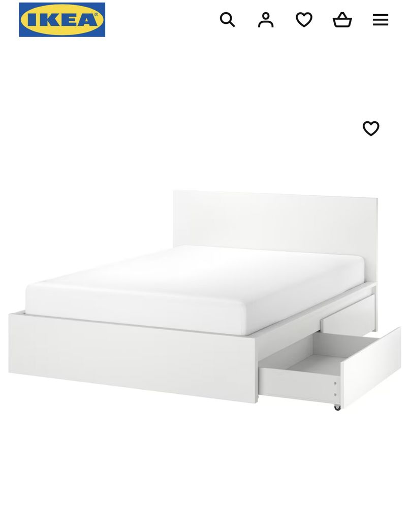 IKEA malm 160x200 lozko z szufladami