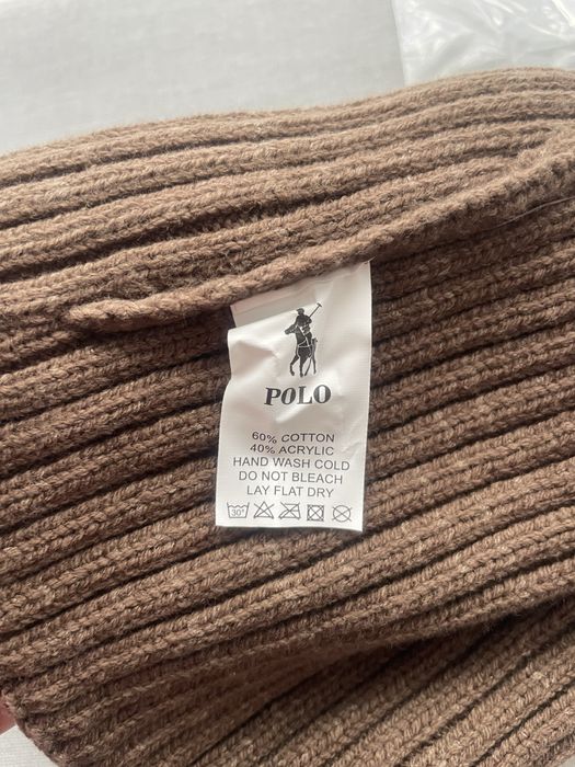 Brązowa czapka zimowa Ralph Lauren Polo
