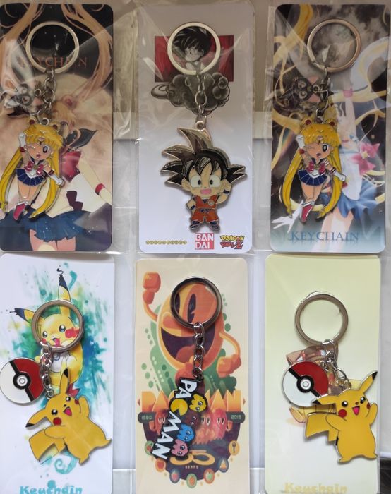 Porta Chaves DragonBall Goku Sailor Moon Pokémon Picachu Pac-Man
