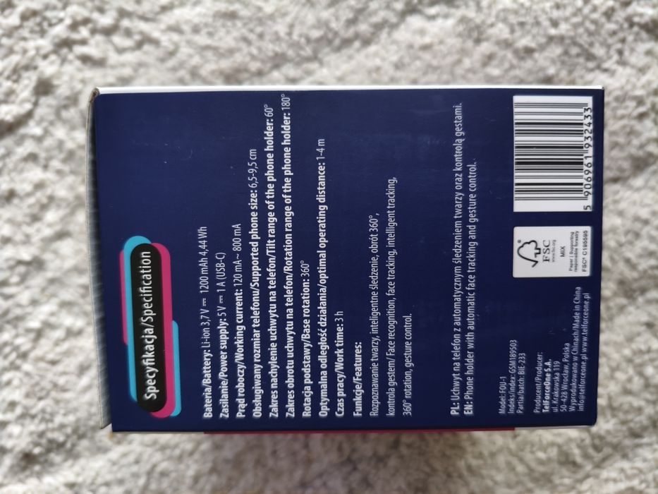 Uchwyt stabilizator gimbal do telefonu Podąża za ruchem 360 stopni Now