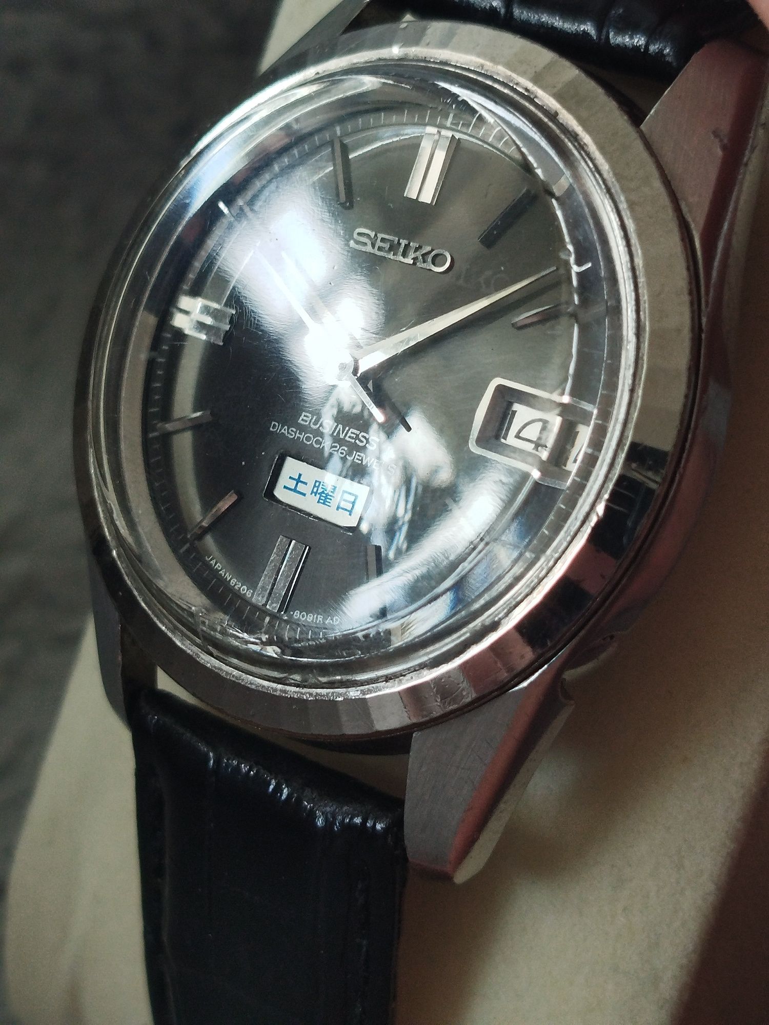 Zegarek Seiko Seikomatic Business Diashock silver black retro unisex