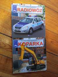 Książeczki dla dzieci "Poznajemy pojazdy" - Radiowóz i Koparka