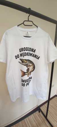 Koszulka dla Kobiet Damska Nowa roz. XL Wędkarska Biała