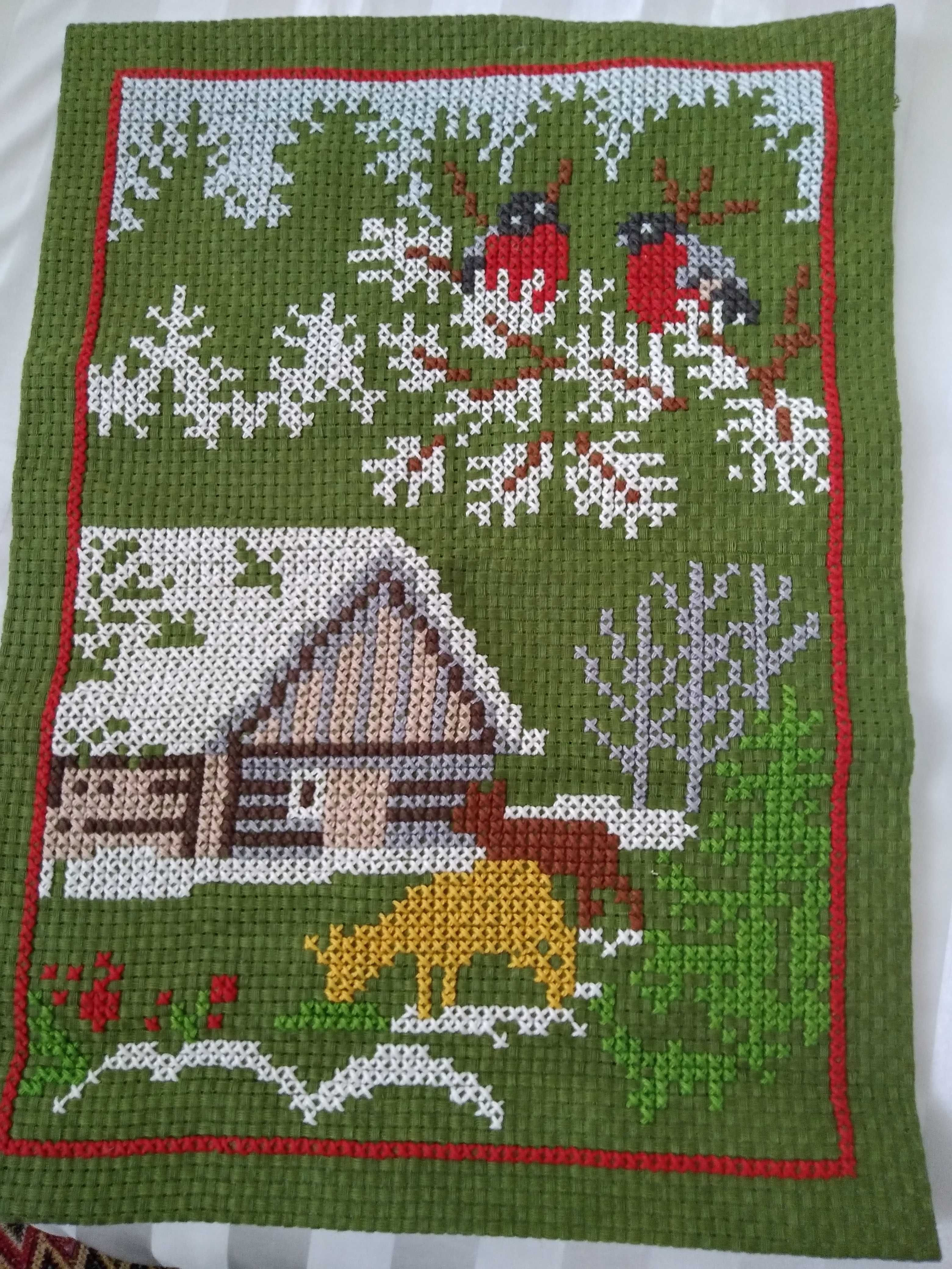 Makatka , kilim wzór świąteczny  krzyżykowy Norwegia