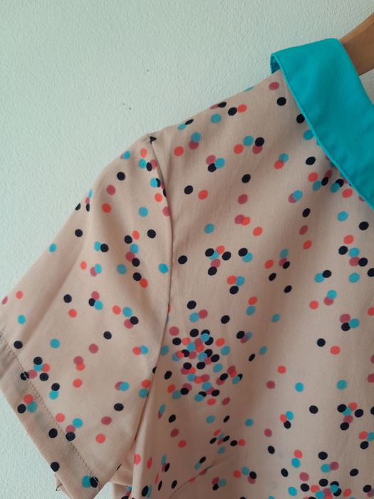 Reserved bluzka koszula vintage shirt dots w groszki w kropki kolorowa