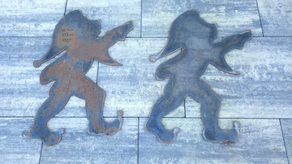 Ozdoba Krasnal Z Blachy Na Płot Bramę Ogród Itp. Wys 67cm Szer. 49cm