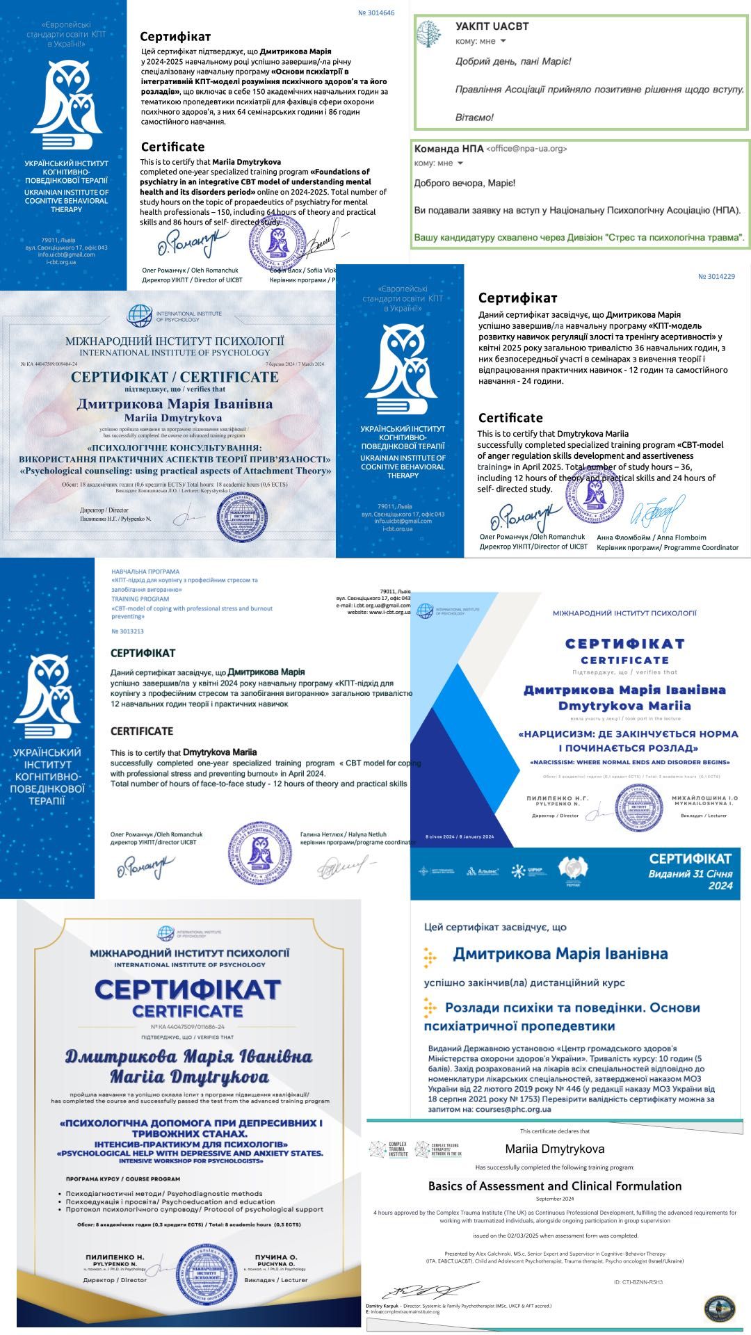 Психолог вища освіта онлайн КПТ