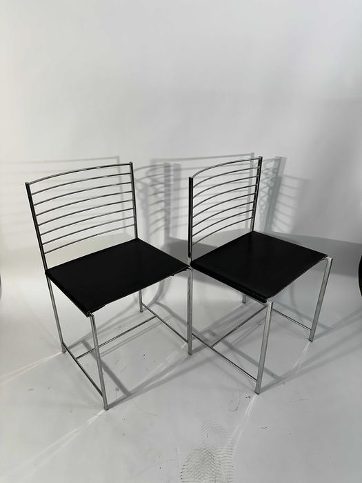 Cidue chromowane włoskie krzesła made in italy loft vintage.